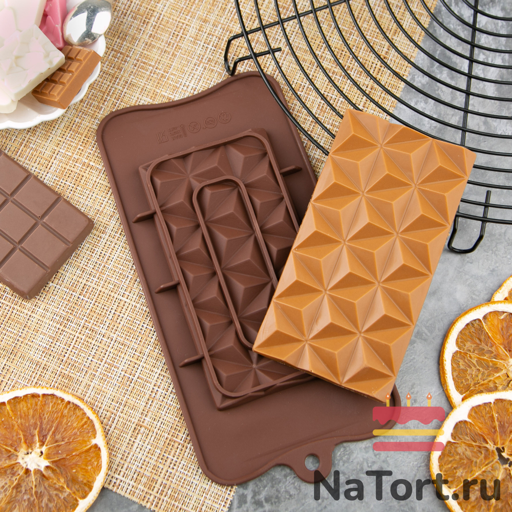 Форма силиконовая для шоколада «Плитка пирамиды»