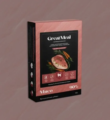 GREAT MEAL Сухой полнорационный корм для кошек из индейки с морковью, 1 кг