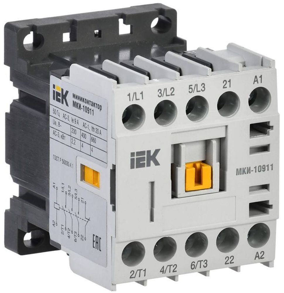 Миниконтактор МКИ-10911 9А 110В/АС3 1Н3 KARAT IEK KMM11-009-110-01 Миниконтактор МКИ-10911 9А 110В/АС3 1Н3 KARAT IEK KMM11-009-110-01