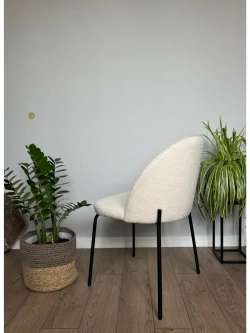 Мягкие стулья барашек со спинкой Черные ножки Комплект2шт
