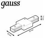 Коннектор Gauss TR106 для трекового шинопровода прямой белый