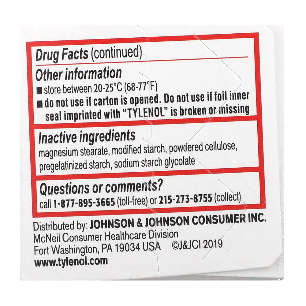 Tylenol, Regular Strength, ацетаминофен, обезболивающее, средство для снижения температуры для взрослых, 325 мг, 100 таблеток