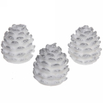 Свечи новогодние «Шишечки» 5,2 см (набор 3 шт), серебро