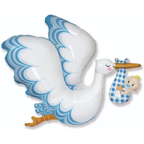 Шар фигура 99 см Аист с мальчиком