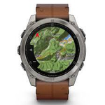 Смарт-часы Garmin Fenix 8 Amoled 51 мм Sapphire Titanium, коричневый ремешок натуральная кожа, 010-02905-40