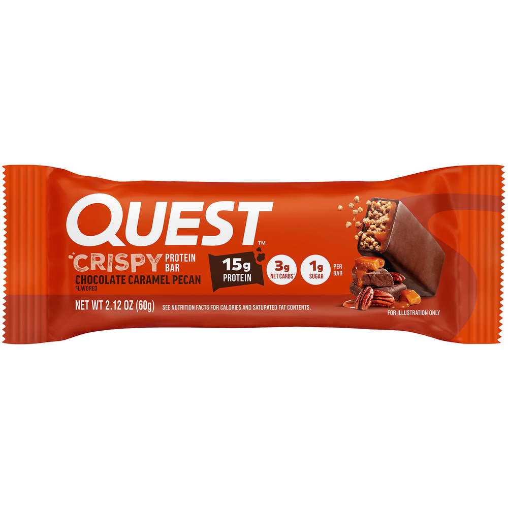 Quest Nutrition, Hero Protein Bar, хрустящий шоколад с карамелью и пеканом, 12 батончиков, 60 г (2,12 унции)