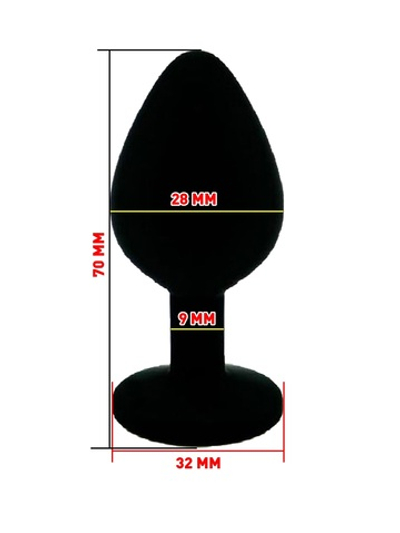 Пробка силиконовая черная с голубым стразом 7,1х2,8см 47408-MM