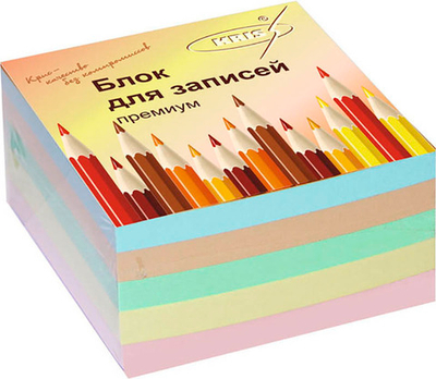 Блок для записей цветной 9*9*4,5 БФБИ "Kris" КУЦ-4 непроклеен.