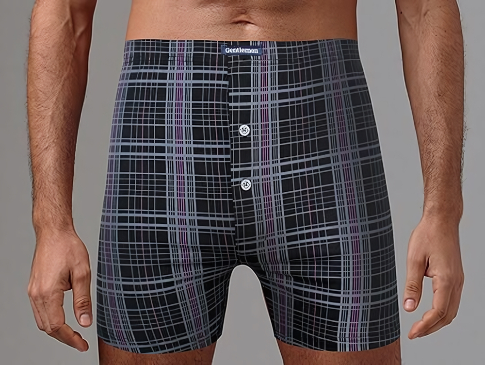 Мужские трусы-боксеры из чистого хлопка (Размер: XXXL) (Цвет: черный)