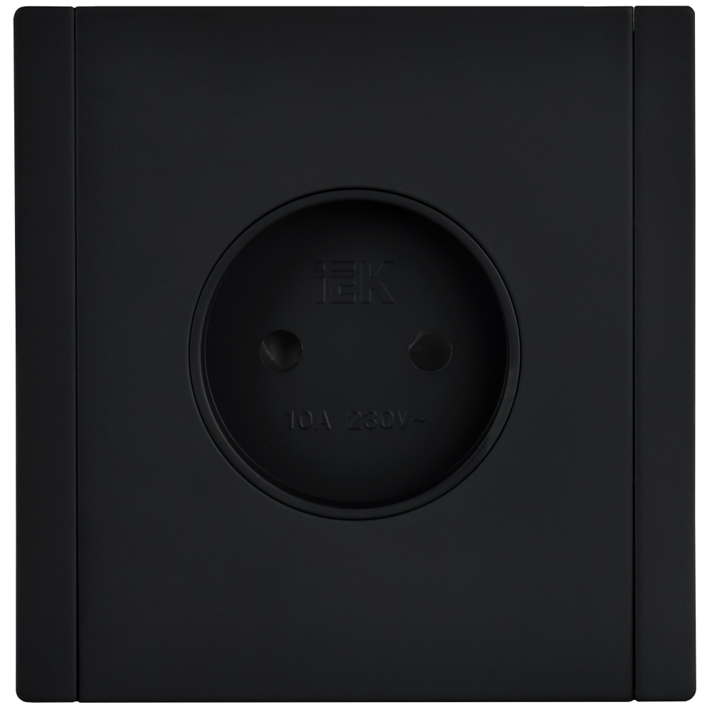 FORTE&PIANO Розетка 1-местная без заземления с защитными шторками винтовое крепление 10А FP117M металл черный IEK