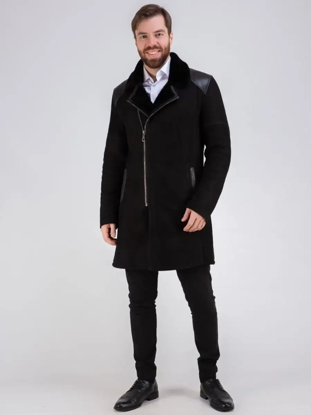 Дубленка мужская натуральная длинная Турция