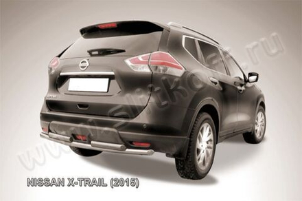 Защита заднего бампера (нержавейка) Nissan X-Trail (2013-2023) d57+d57