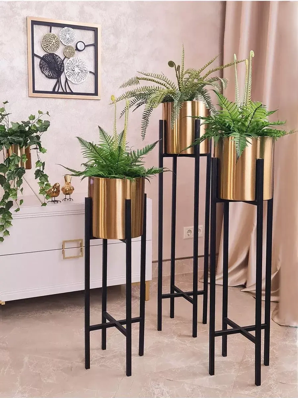 Кашпо металлическое на подставке 106 см