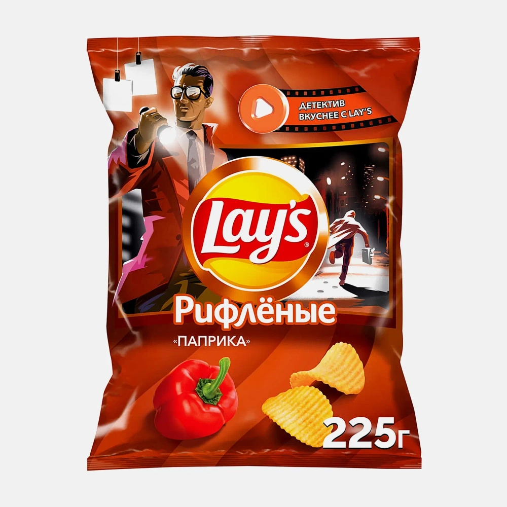 Чипсы Lays Рифлёные Паприка 225г