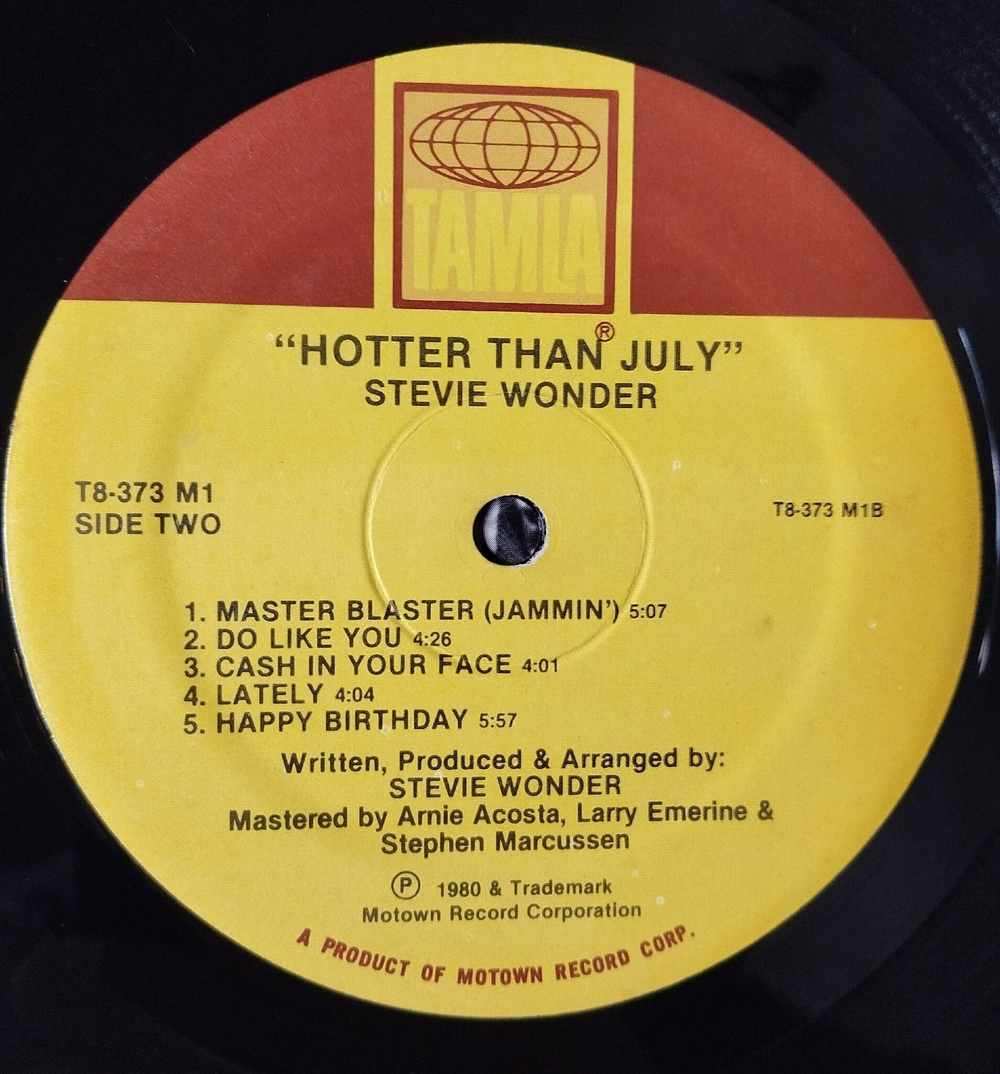 Винтажная виниловая пластинка LP Stevie Wonder Hotter Than July (USA 1980)