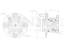 Ступица задняя (с ABS) UNIO HUB-20288