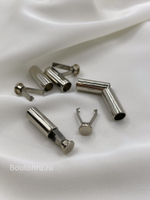 Наконечник для шнура в серебристом металле с зажимом