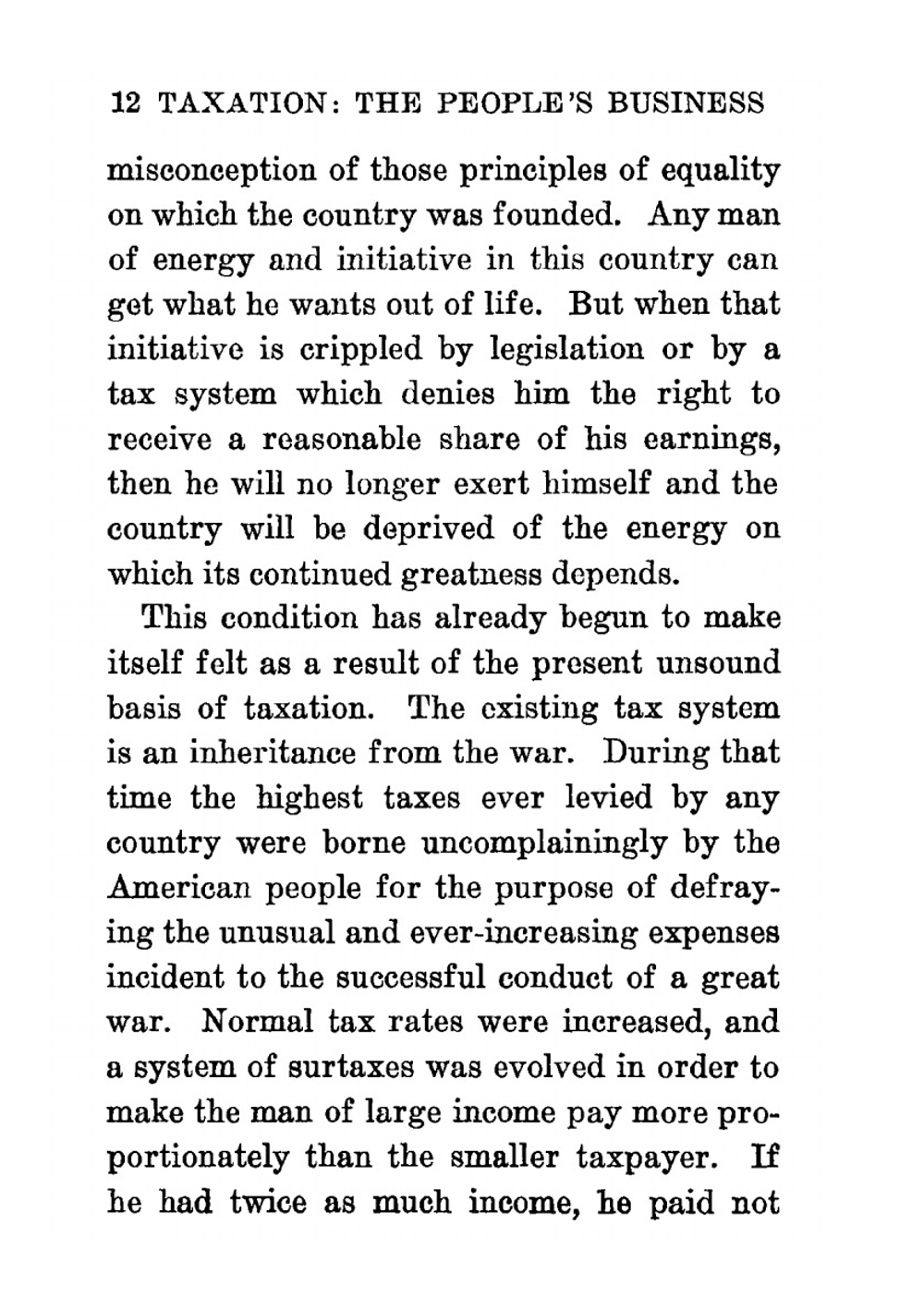 Taxation. The people's business | A.W. Mellon