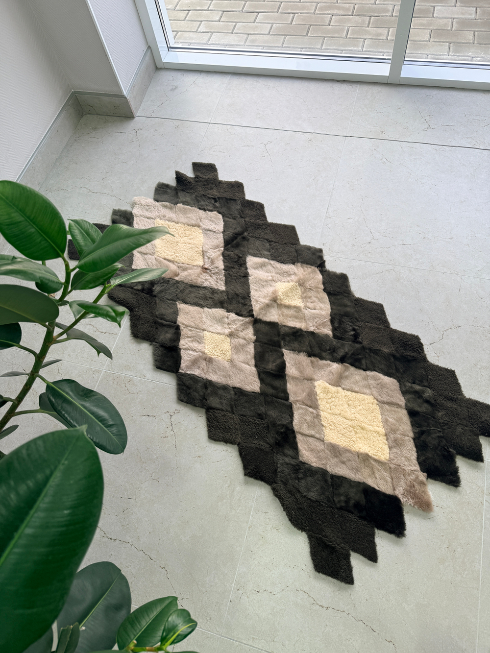 Покрывало меховое ковер из шкуры овчины