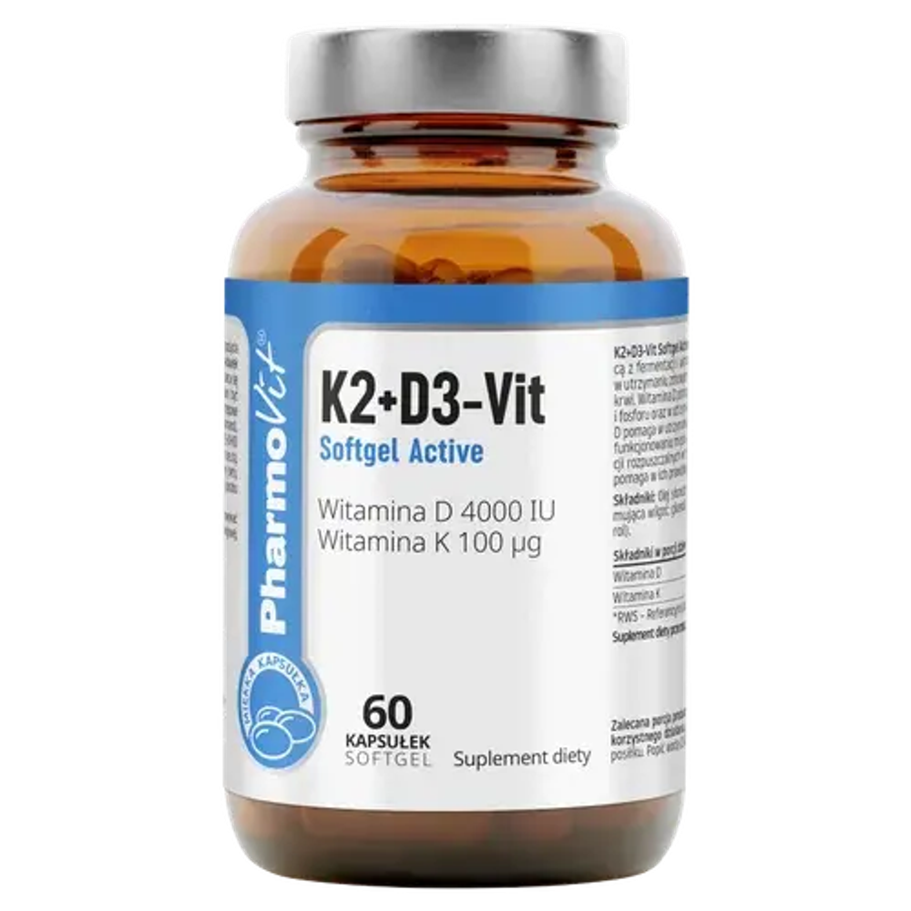 Pharmovit K2+D3-Vit Softgel Активная диетическая добавка, 60 капсул