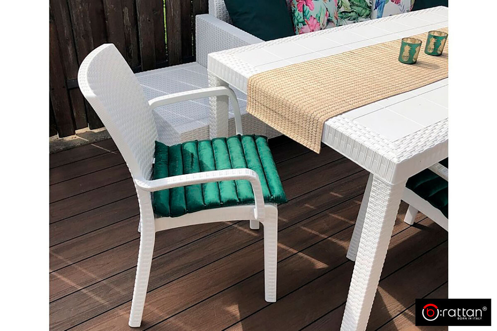 Стул B:rattan INDIANA с подлокотниками, белый