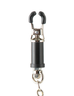 Регулируемые зажимы для сосков с цепью Nipple Barrel Clamps (Цвет: серебряный с черным)