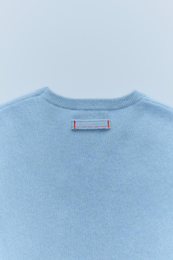 ZARA СВИТЕР ИЗ 100% ШЕРСТИ, ГОЛУБОЙ