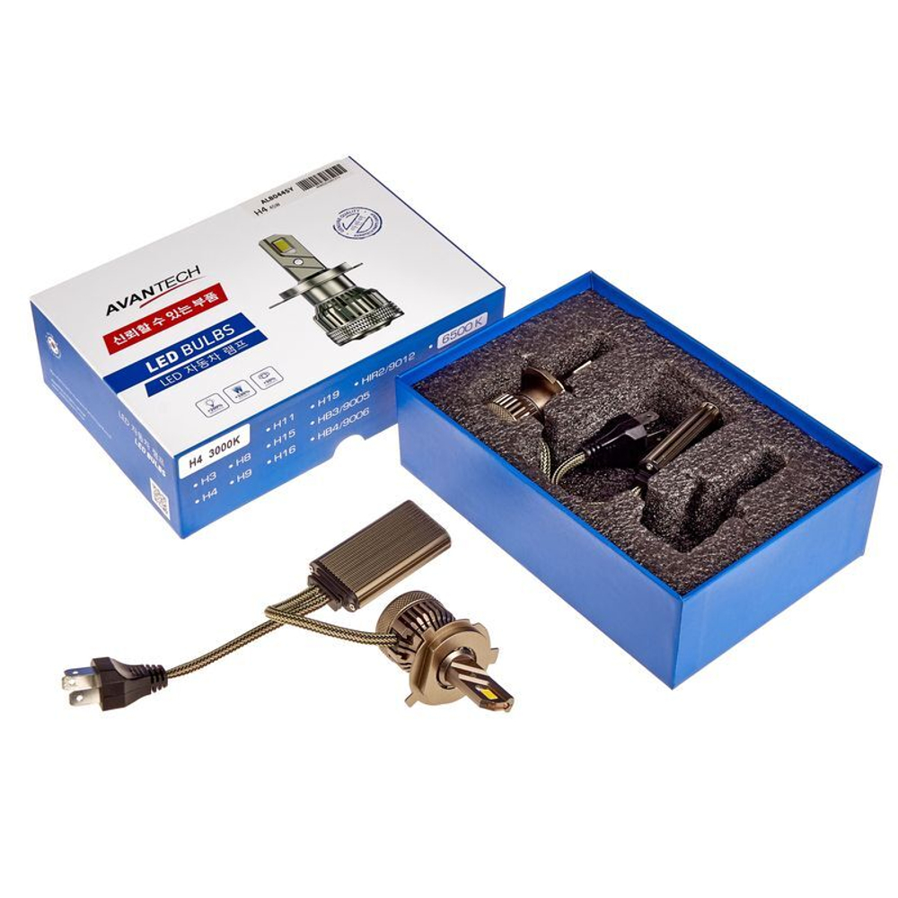 Лампа светодиодная LED Avantech H4 12V 45W, 4300K 4500lm (комплект 2 шт.) ALB0445Y