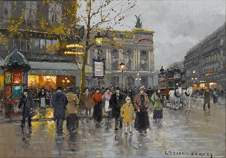 "Кафе де ла Пэ", Кортес, Эдуард, картина для интерьера (репродукция)