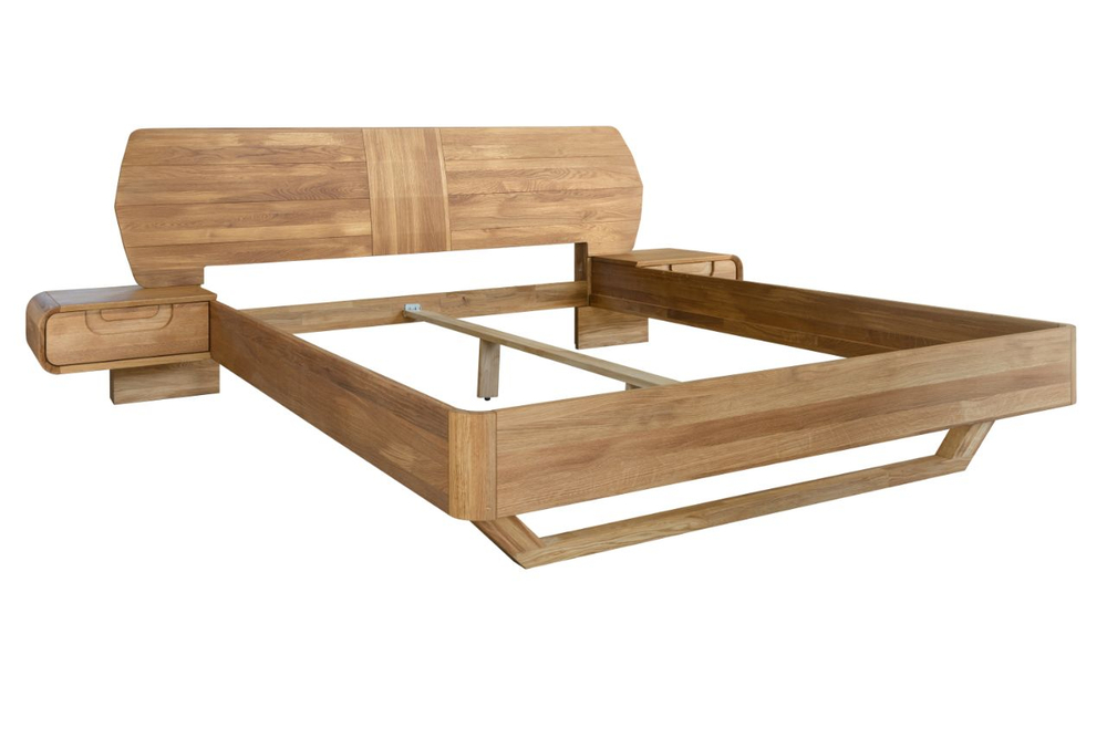Кровать из массива дуба с тумбами Deo