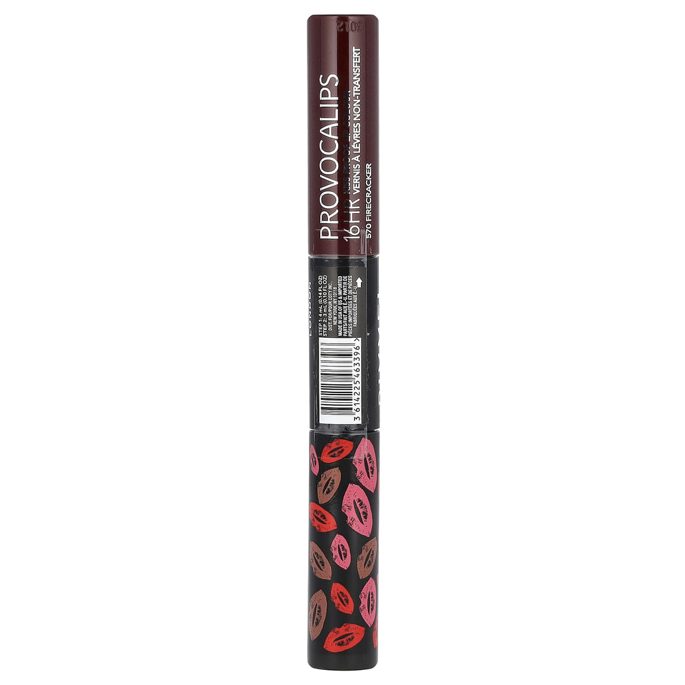 Rimmel London, Provocalips, 16HR Kiss Proof Lip Color, 570 Firecracker, 4 мл (0,14 жидк. унц.)