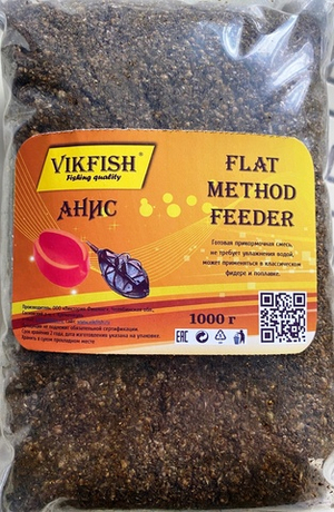 Прикормка VIKFISH  FLAT METHOD FEEDER           Анис 1000г