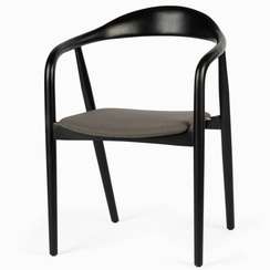 Стул с подлокотниками Esse Soft, черный, темно-серое сиденье