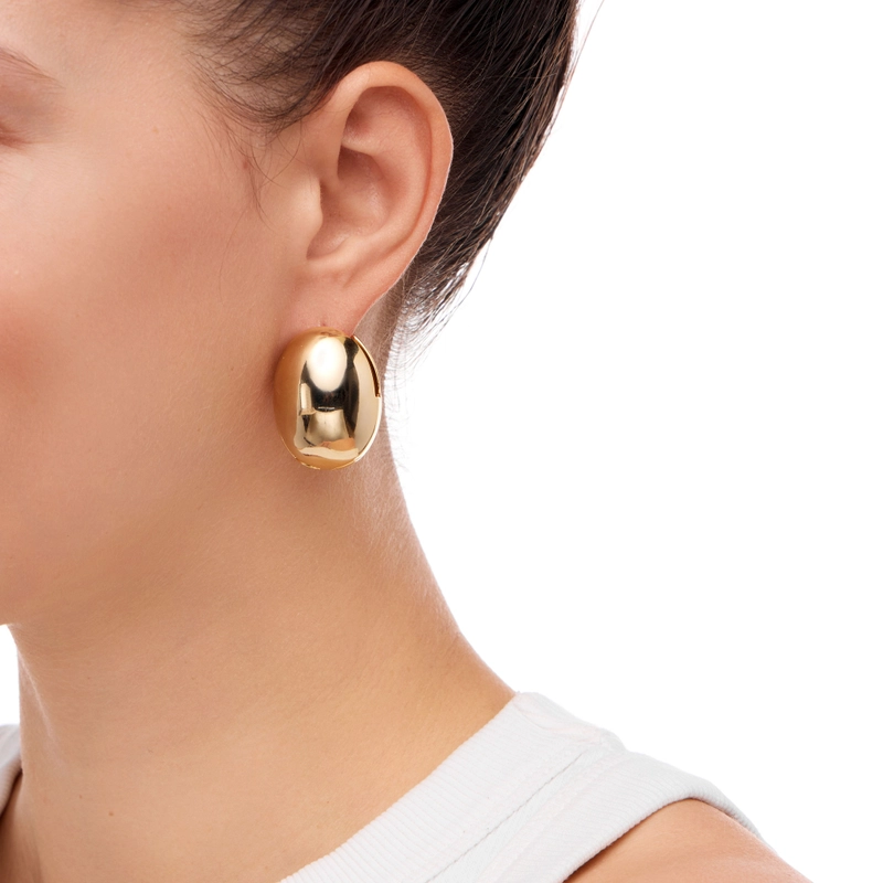 Серьги Пухлый Овал – Золото