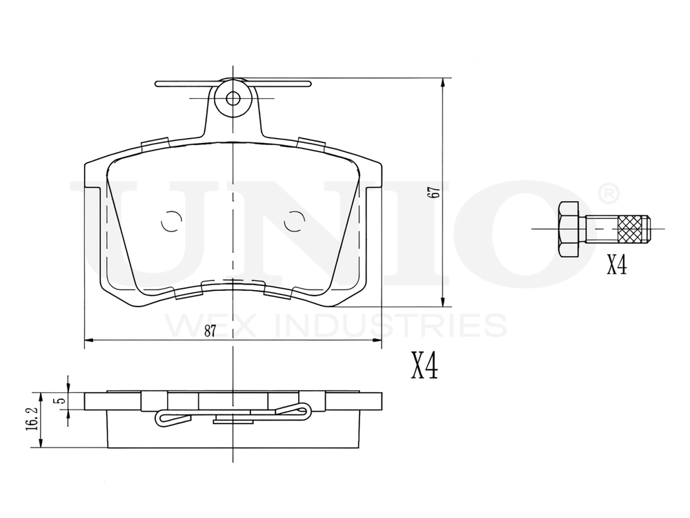 Колодки тормозные диск. задние UNIO BRP-20039