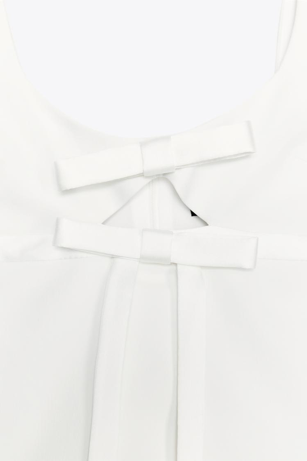 ZARA ТОП С ВЫРЕЗАМИ И БАНТАМИ, ЖЕЛТОВАТО-БЕЛЫЙ