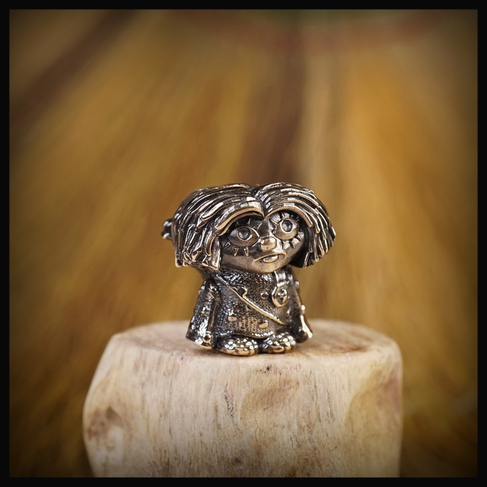 Темлячная бусина "Домовенок" для ножей , бронза