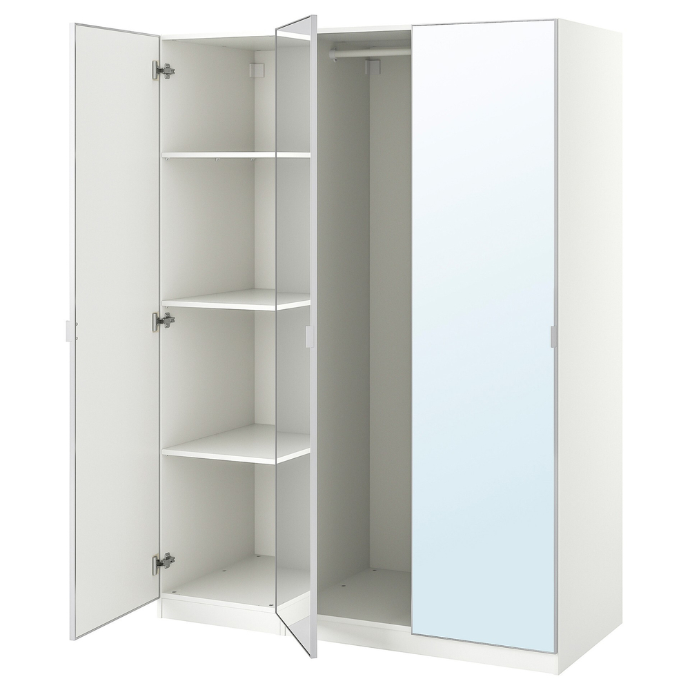 Распашной шкаф PAX AHEIM IKEA (комбинация с полками) (белый)  170*45*260