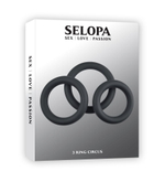 Набор из 3 черных эрекционных колец 3 Ring Circus