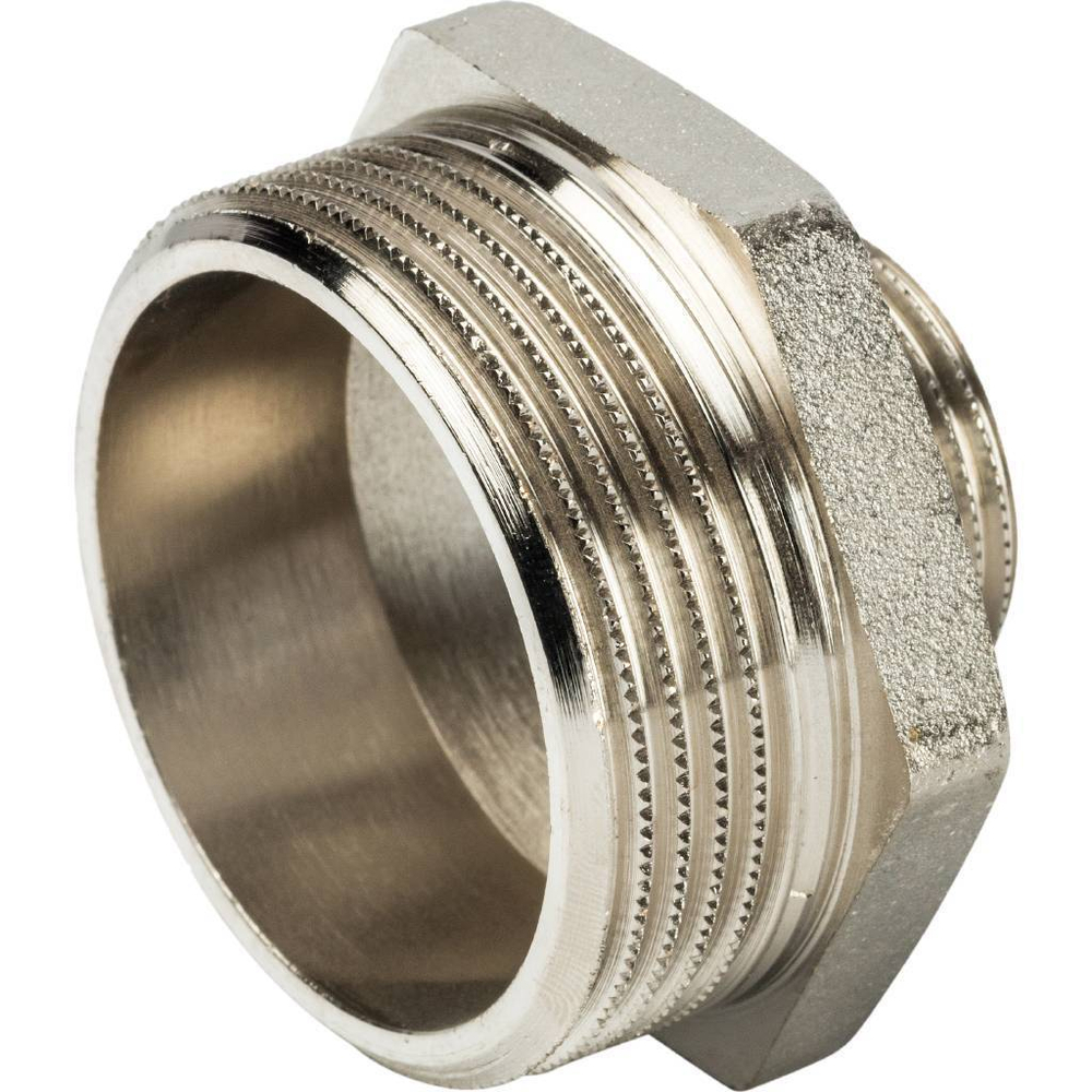 Ниппель STOUT переходной никелированный 1 1/2"x3/4" НР/НР
