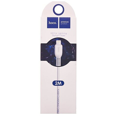 Кабель HOCO X20 USB-Lightning 2А 2м PVC White