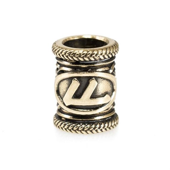 Купите бронзовую руну Ансуз оберег, фото на белом фоне.