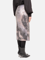 Юбка миди с пайетками "Щучка". Серая