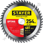 STAYER OPTIMA 254 x 32/30мм 48Т, диск пильный по дереву, оптимальный рез