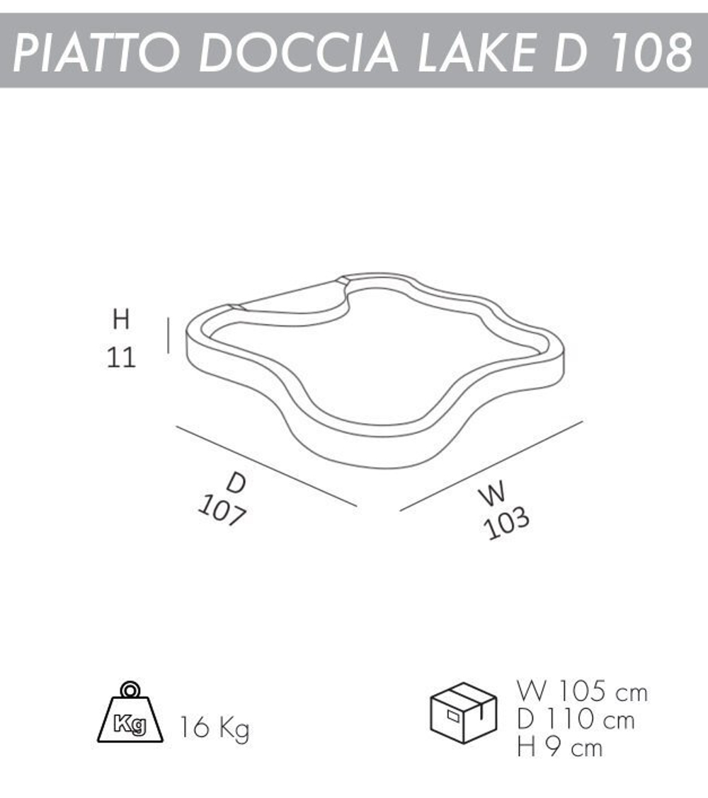 Поддон для уличного душа Arkema Lake D 108, антрацит
