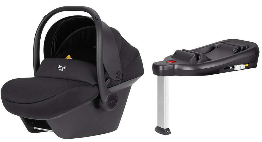 Коляска Carrello Alfa CRL-6522 2025 Nova DK791 Black Line с базой Isofix 4 в 1 Fashion Grey