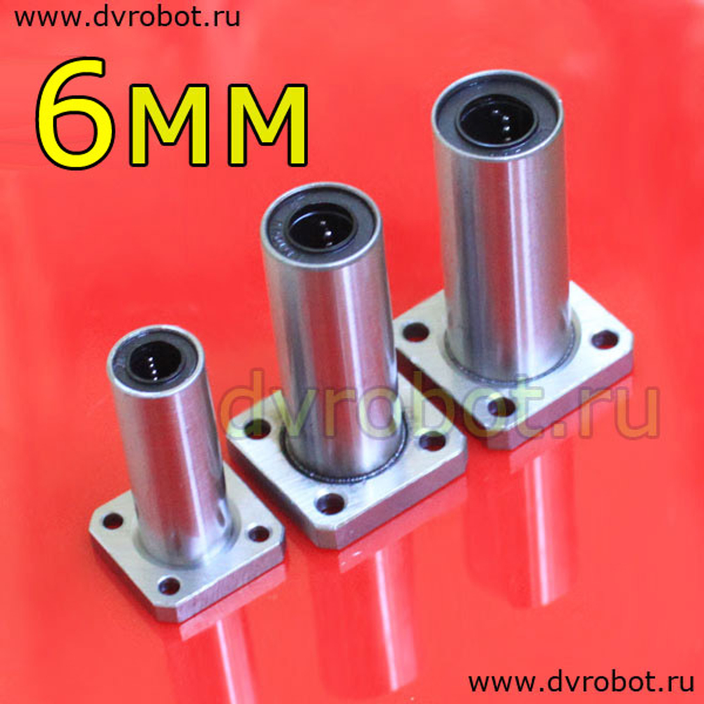 Фланцевый линейный подшипник LMK6LUU - 6 мм
