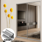 Дверь-купе ARISTO Н, зеркало, профиль хром матовый