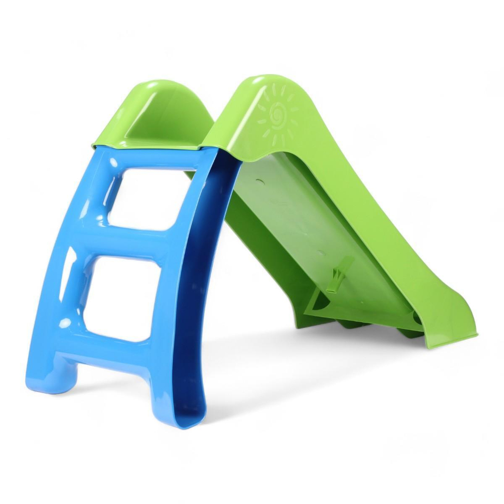 Горка детская 70 см, зеленый/синий