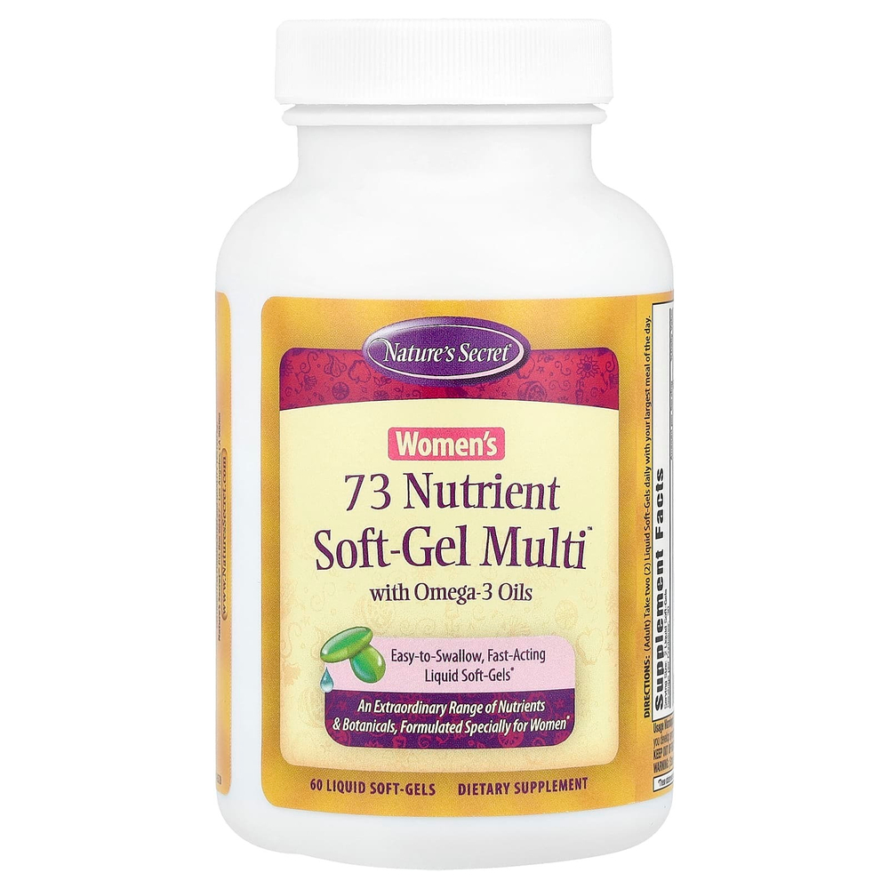 Nature's Secret, Soft-Gel Multi ™ для женщин, 73 питательных вещества, с омега-3 жирами, 60 мягких таблеток